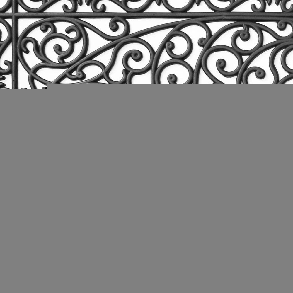 36" X 72" Black Scrollwork Outdoor Rubber Door Mat