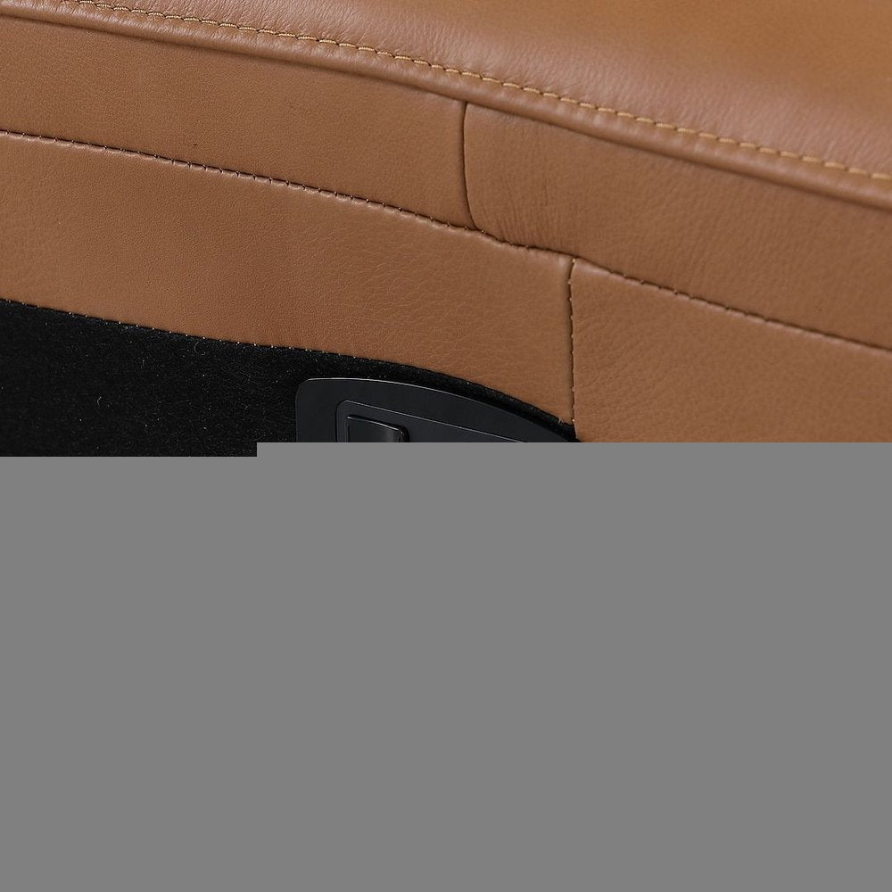 Chestnut Italian Leather Power Reclining U Shaped Twelve Piece Corner Sectional With Console