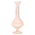 Set of Two 9" Pink Glass Trumpet Table Vases