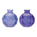 Set of Two Blue Glass Round Table Vases