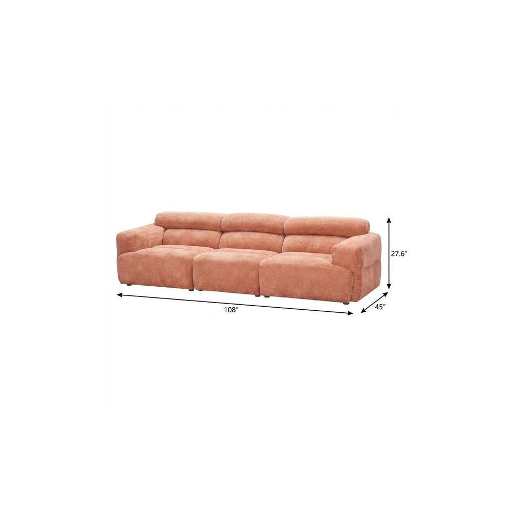 108" Orange Upholstered Universal Sofa