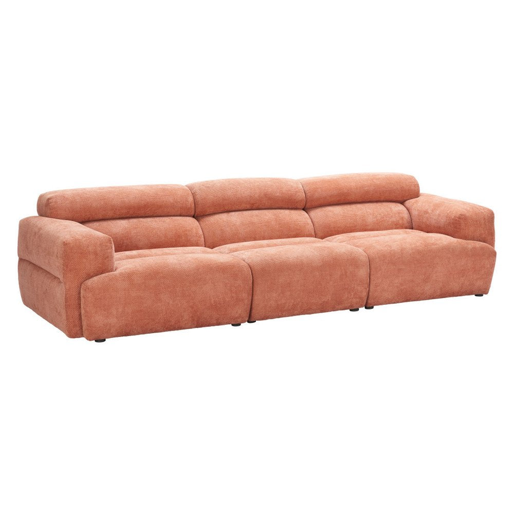 108" Orange Upholstered Universal Sofa