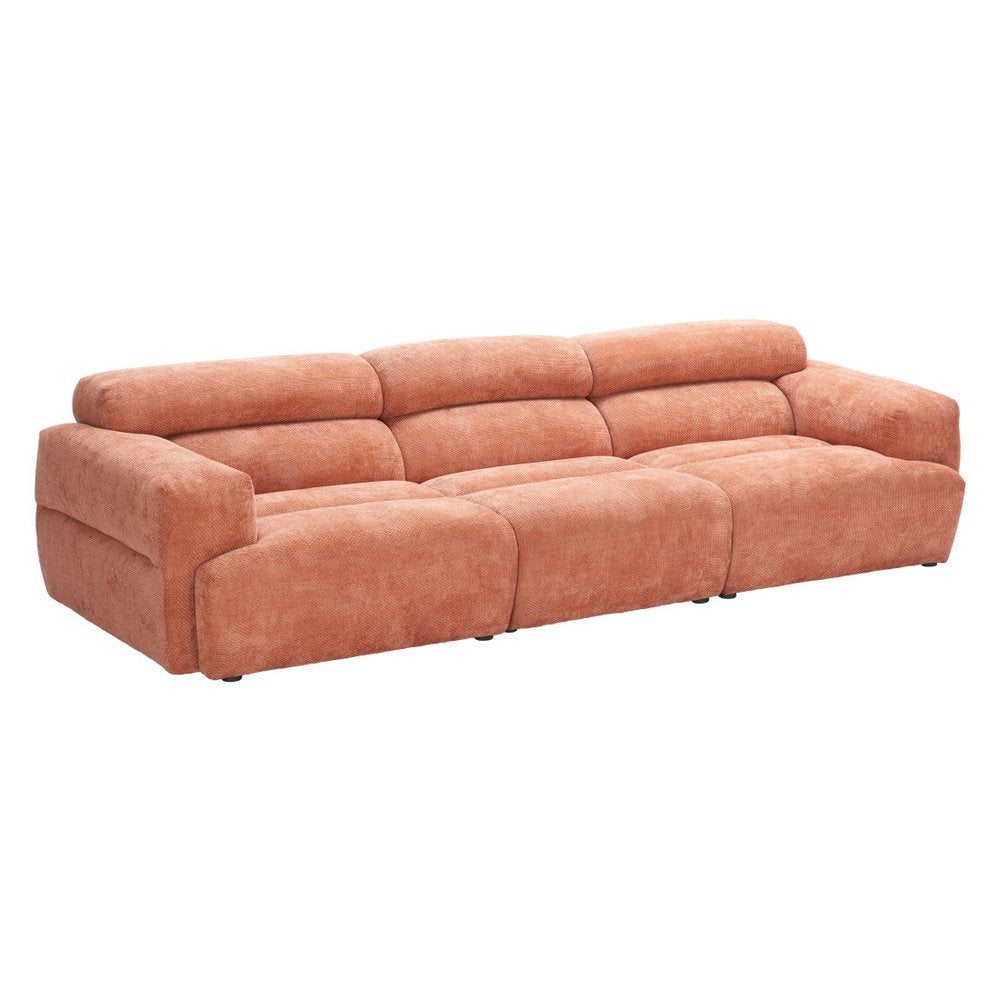 108" Orange Upholstered Universal Sofa