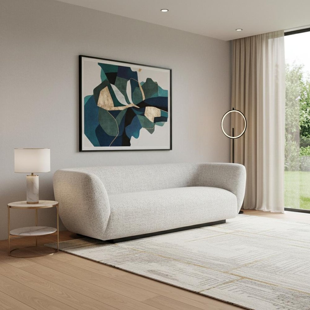 96" Gray Upholstered Sofa