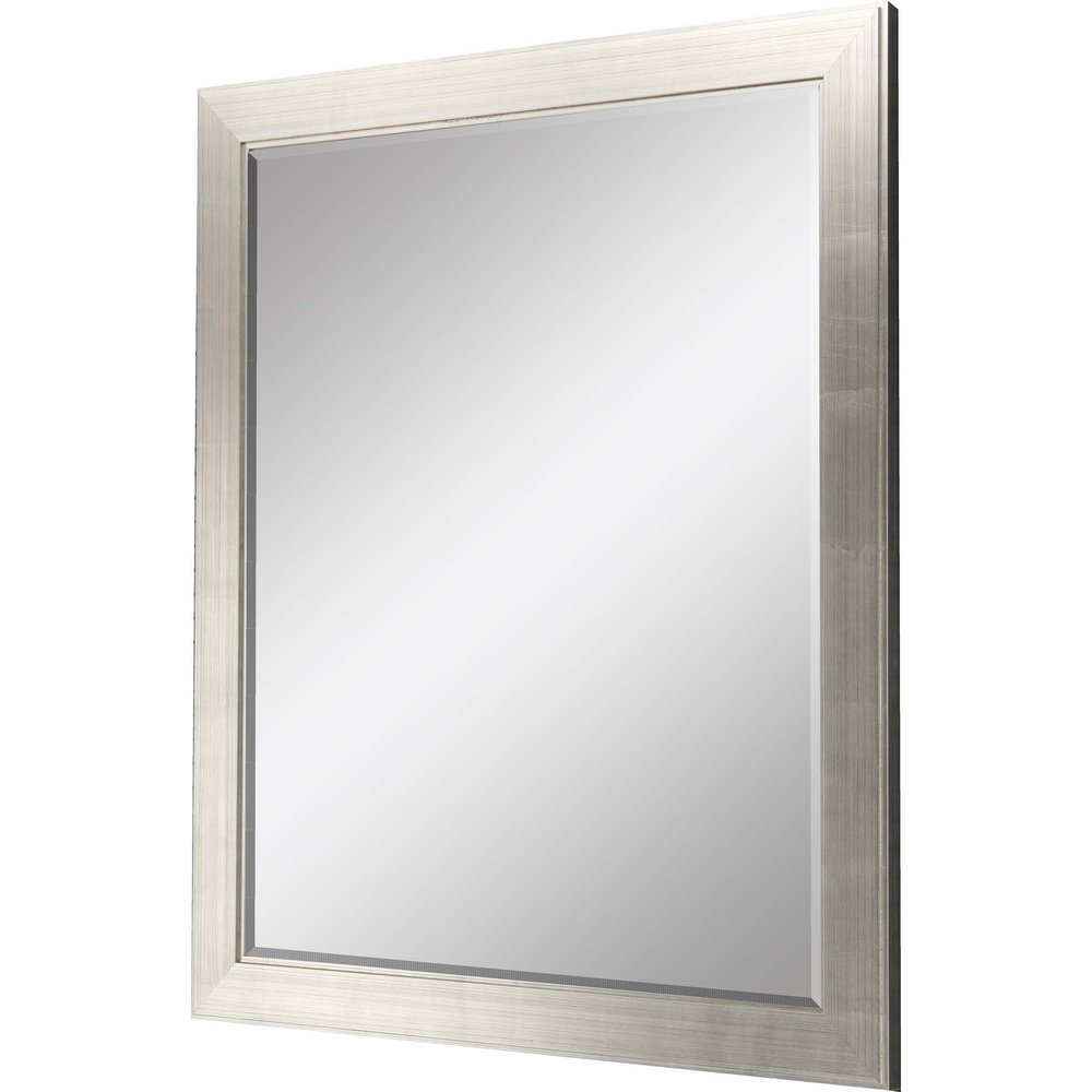 33" Silver Solid Wood Framed Accent Mirror