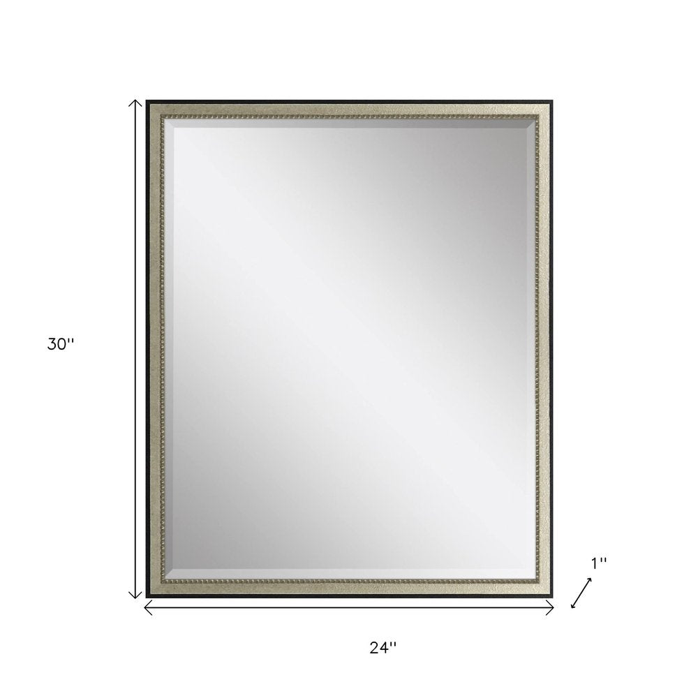 30" Silver Solid Wood Framed Accent Mirror