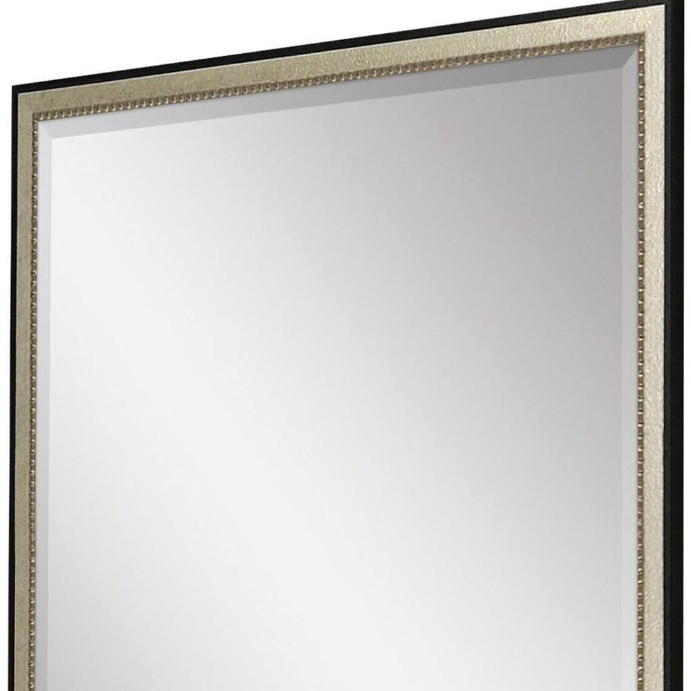 38" Silver Solid Wood Framed Accent Mirror