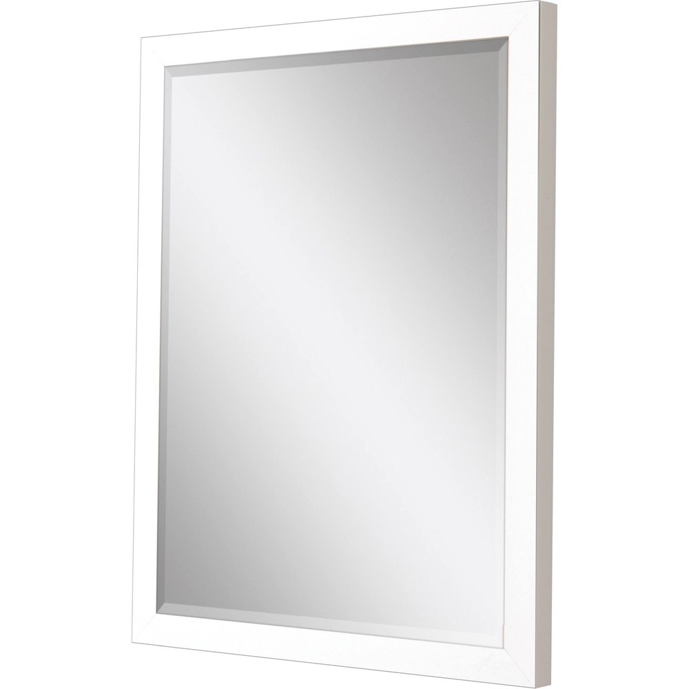31" White Framed Accent Mirror