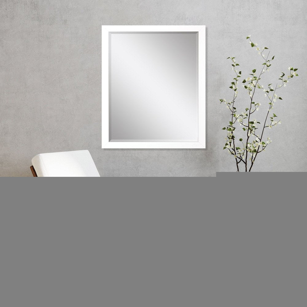 33" White Framed Accent Mirror