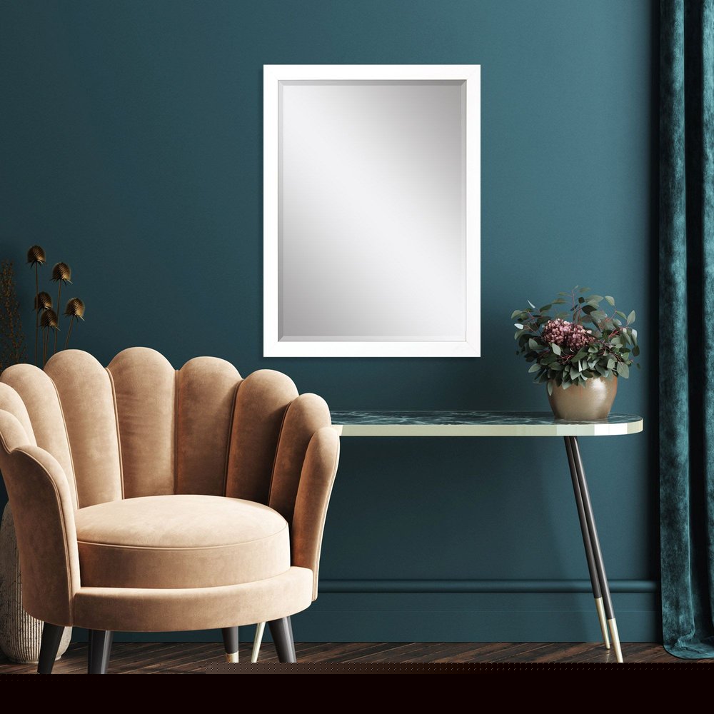 39" White Accent Mirror