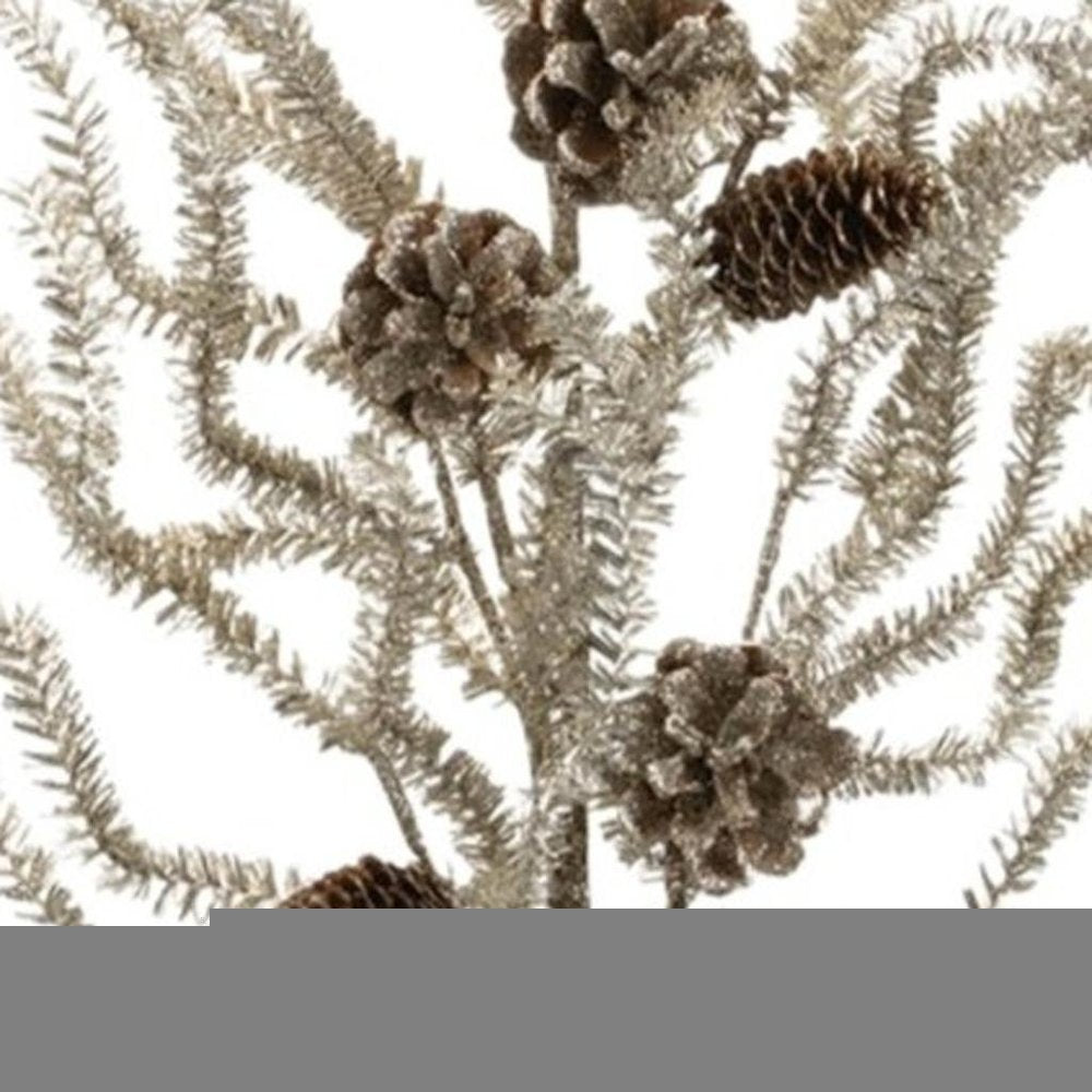 Set of Six 12" Silver And Brown Artificial Pine