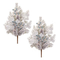 Set of Six 10" White Green And Brown Artificial Pine