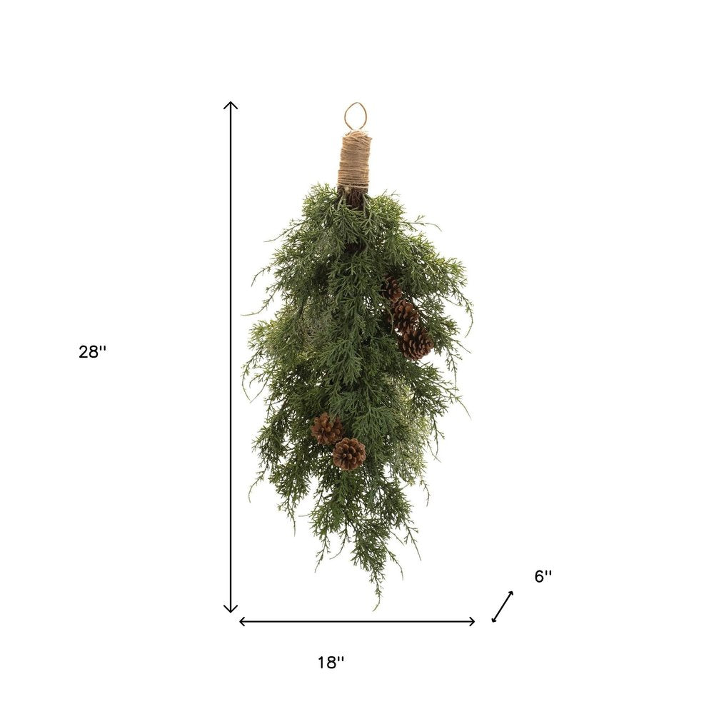 18" Green And Brown Artificial Pine
