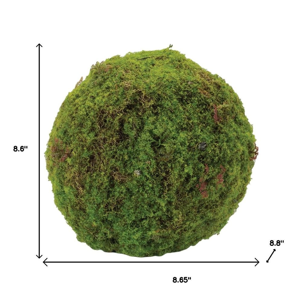 Set of Two 9" Green And Brown Artificial Moss