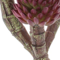 Set of Six 8" Burgundy Brown And Green Artificial Succulent