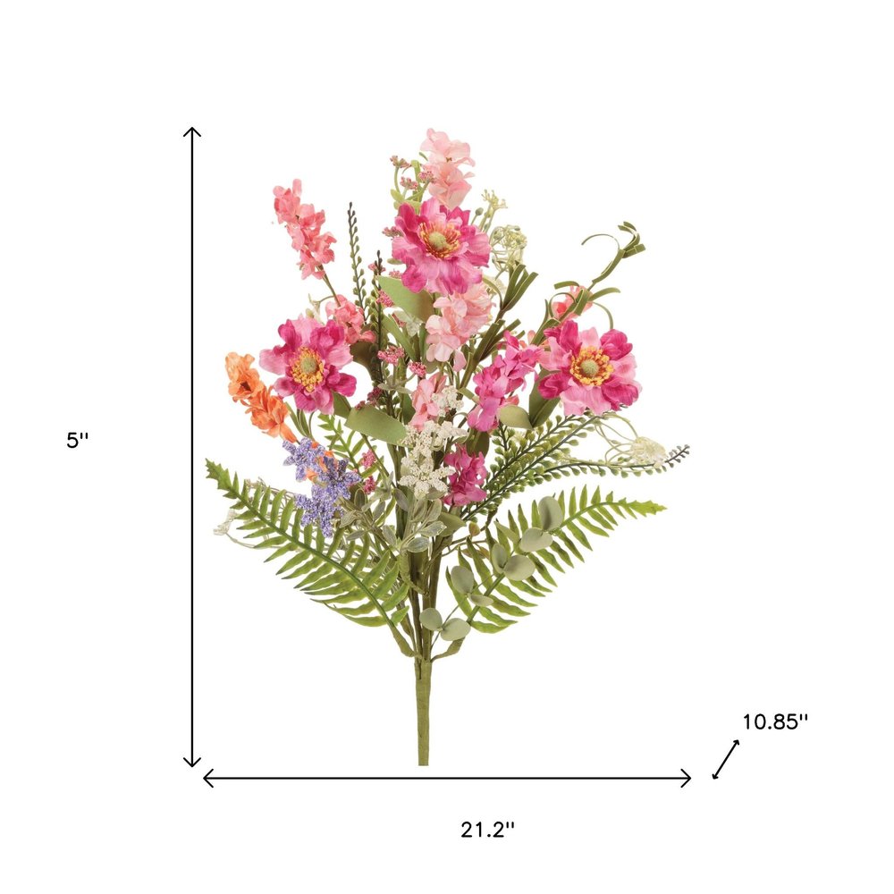 Set of two 5" Pink Blush And Green Flowering Artificial Plant