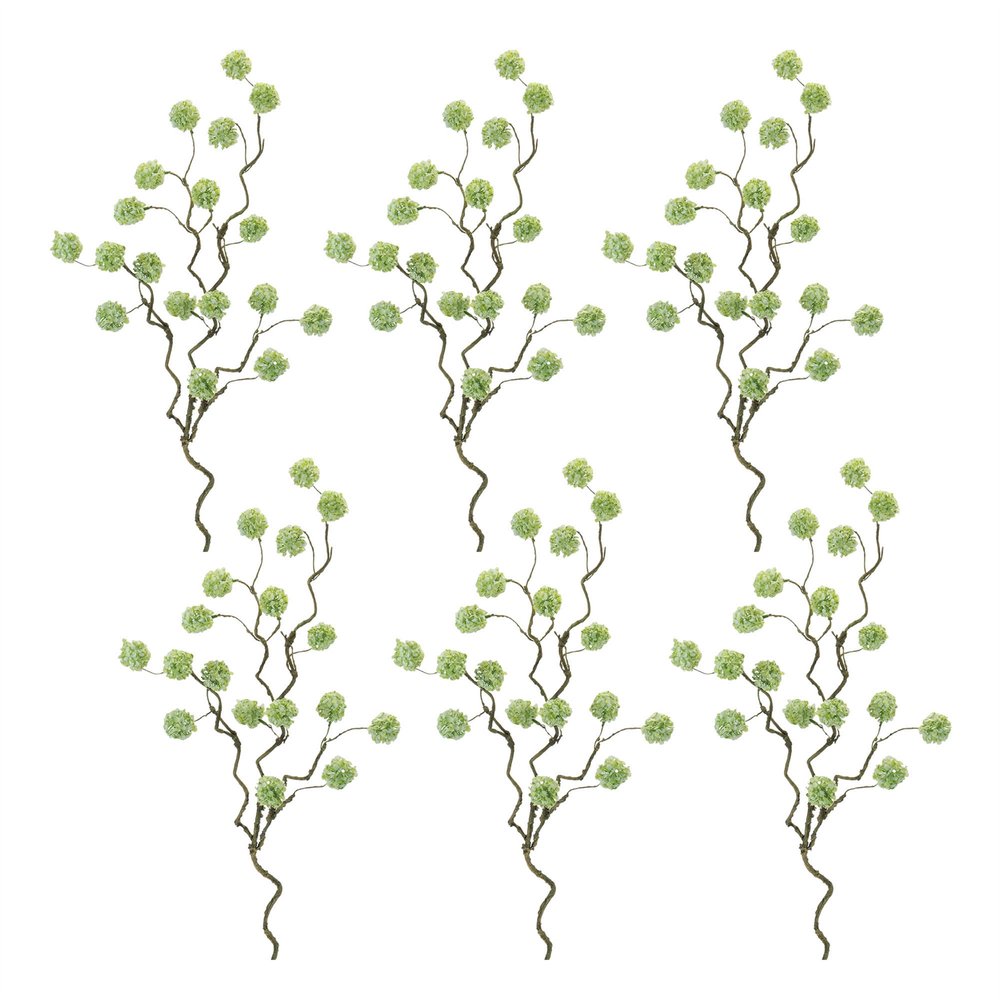 Set of Six 11" Green And Brown Artificial