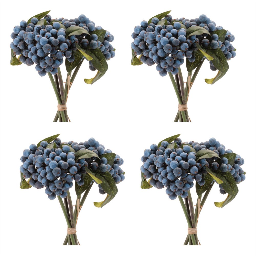 Set of Four 6" Blue And Green Artificial