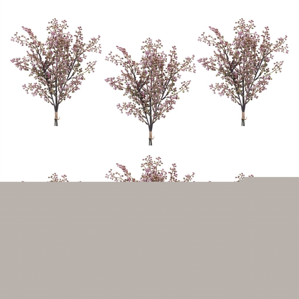 Set of Six 7" Purple And Green Artificial