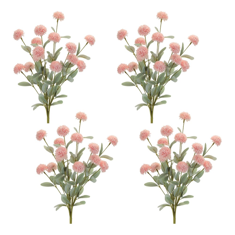 Set of four 4" Pink Artificial Plant in a No