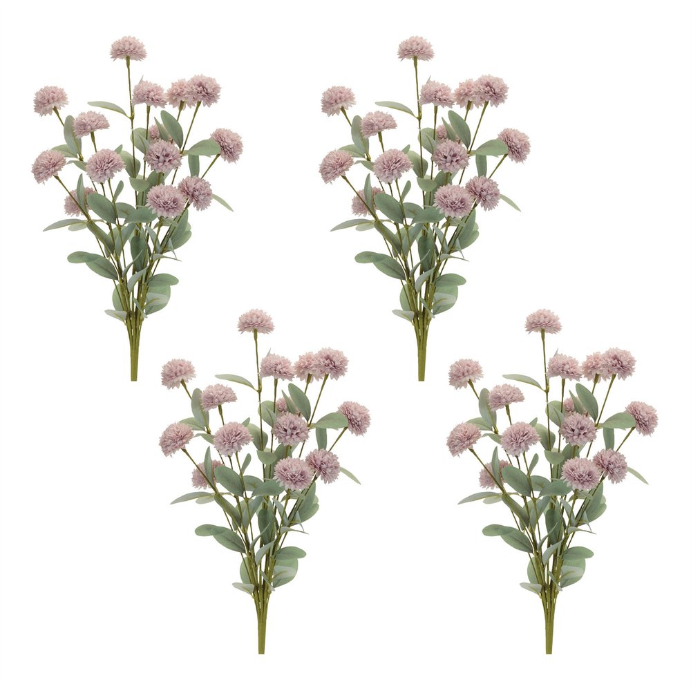 Set of four 3" Purple Artificial Plant in a No