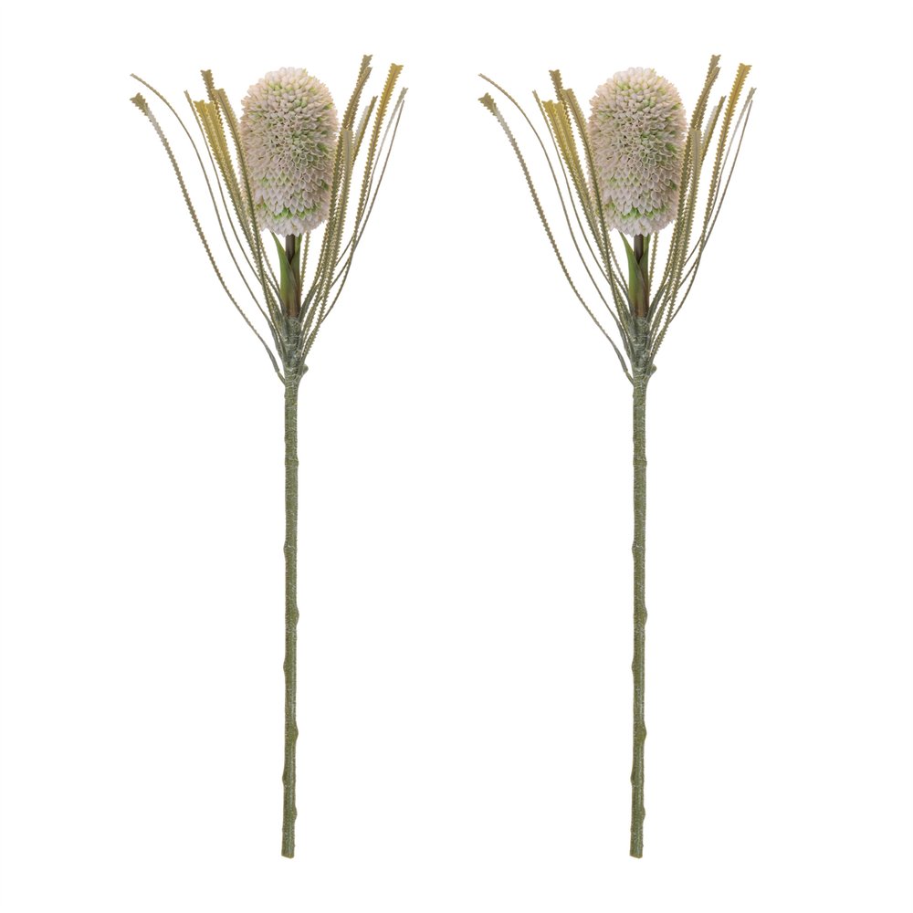 Set of Two 28" Green And White Artificial Flowering