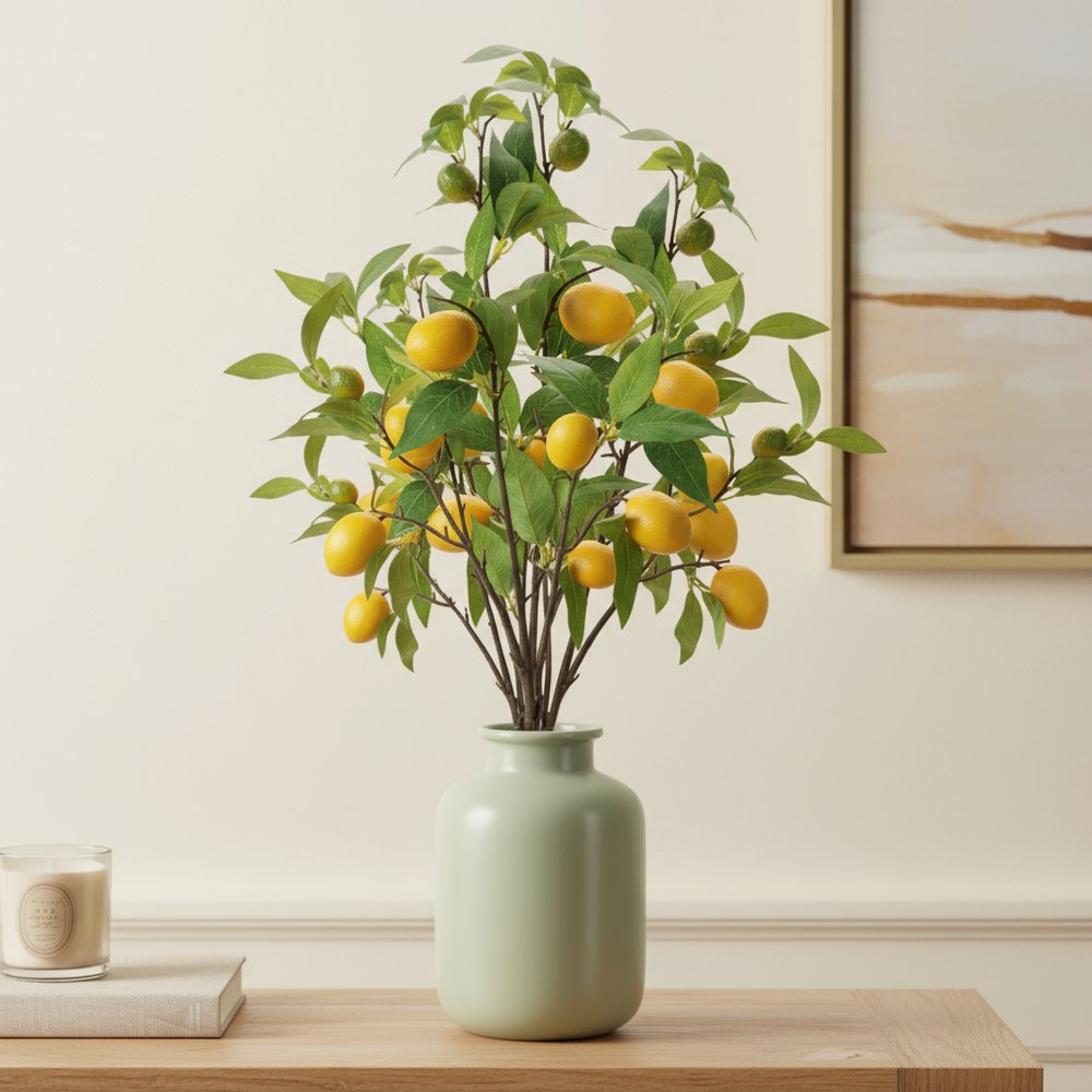 Set of six 4" Yellow Artificial Plant in a No
