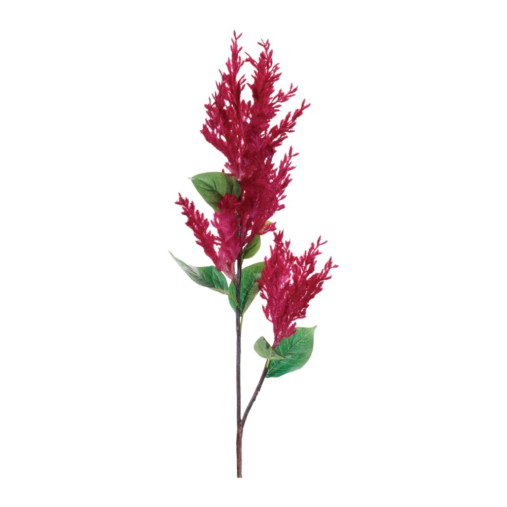Set of Two 36" Red And Green Artificial Flowering