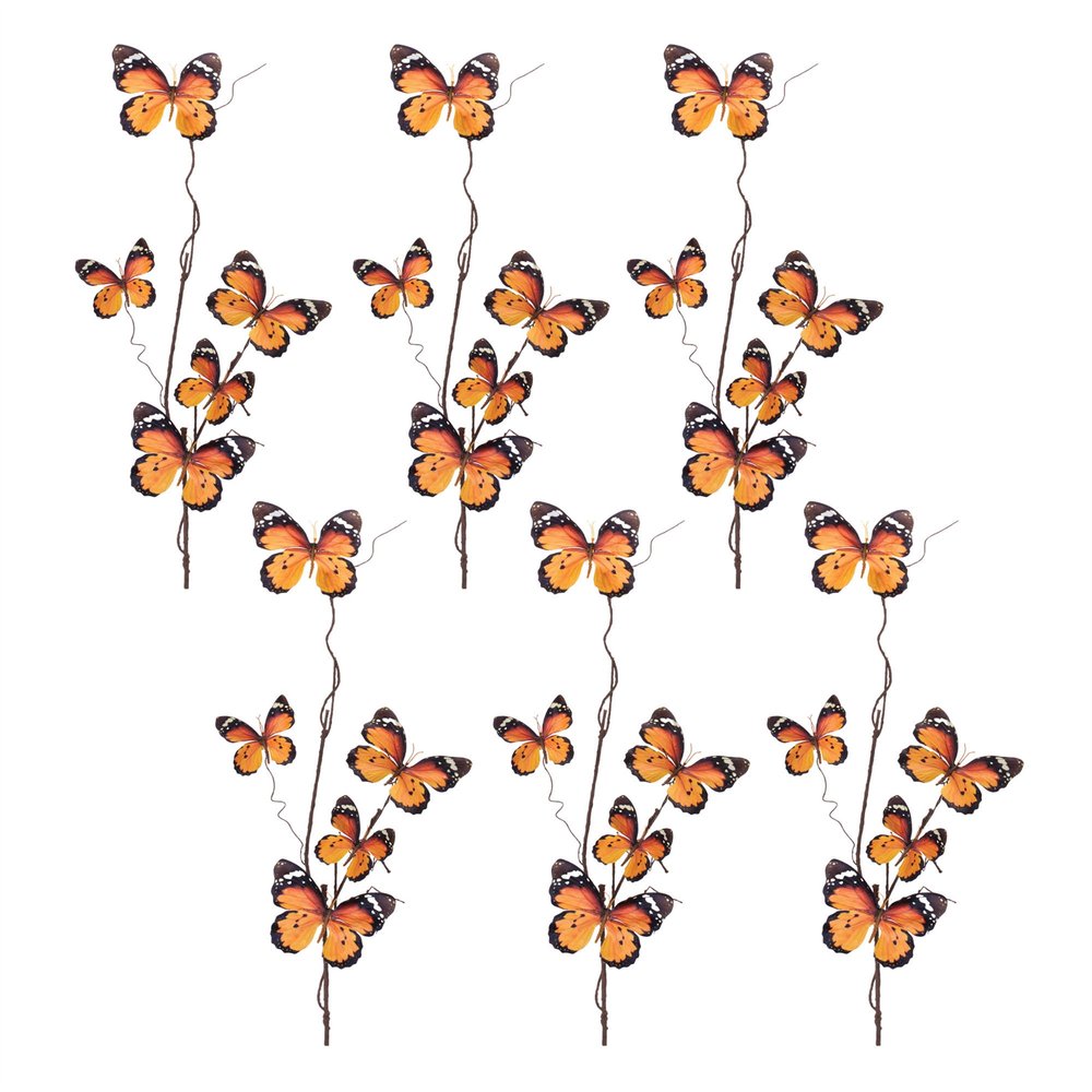Set of four 4" Orange Artificial Plant in a No