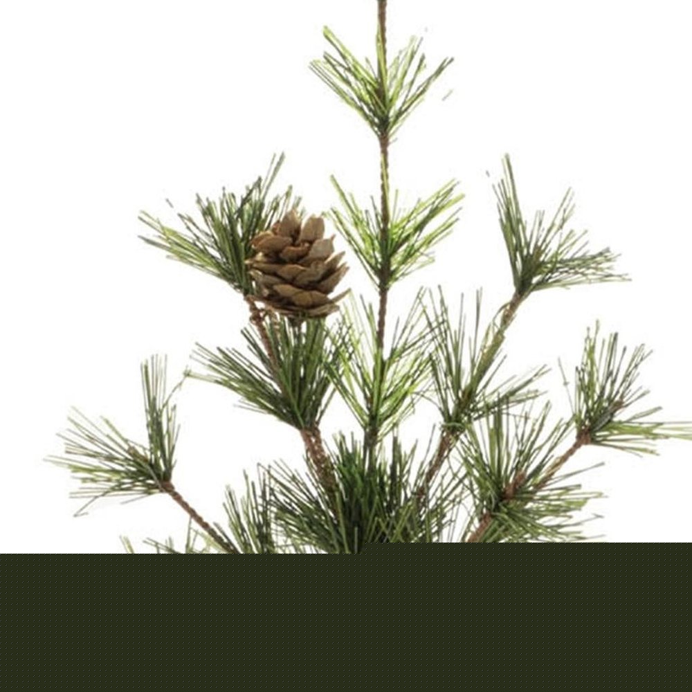 10" Green And Brown Artificial Pine In Round Brown Metal Pot