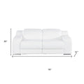 76" White and Silver Italian Leather Power Reclining Loveseat