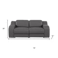 76" Dark Gray and Silver Italian Leather Power Reclining Loveseat