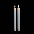 Set of Two White Unscented Candle Flameless Taper Candles