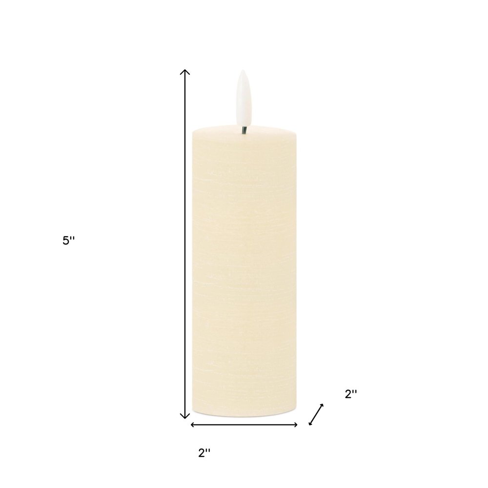 Set of Four Ivory Unscented Candle Flameless Pillar Candles
