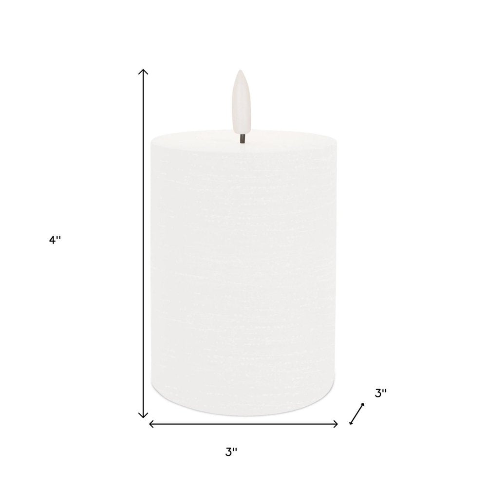 Set of Two White Unscented Candle Flameless Pillar Candles