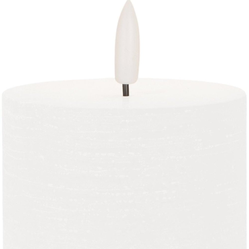 Set of Two White Unscented Candle Flameless Pillar Candles