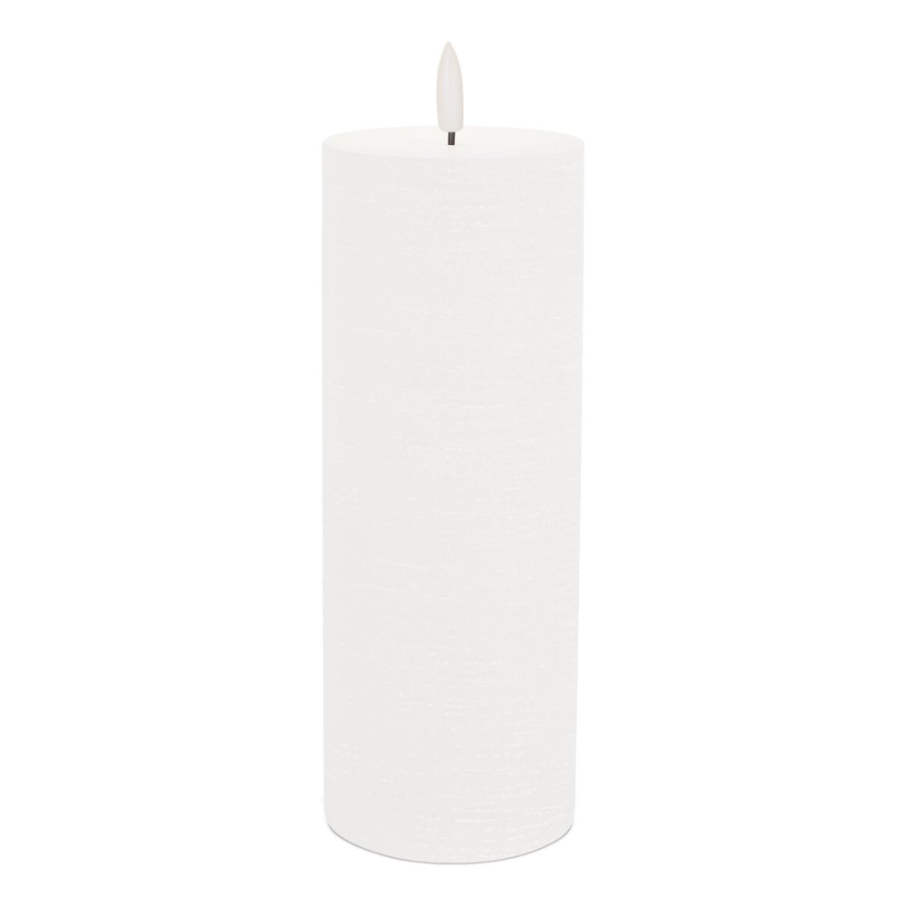 Set of Two White Unscented Candle Flameless Pillar Candles