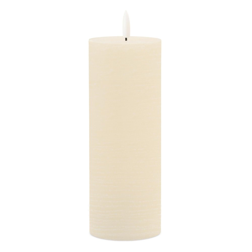 Set of Two Ivory Unscented Candle Flameless Pillar Candles