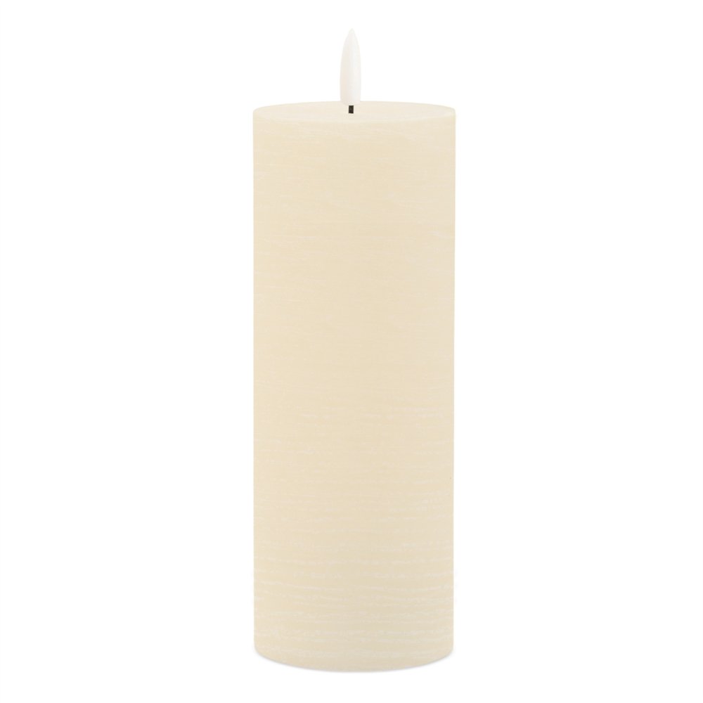 Set of Two Ivory Unscented Candle Flameless Pillar Candles