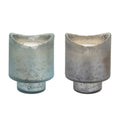 Set of Two White Currant Scented Two Wick Candles In Frosted Glass Holders