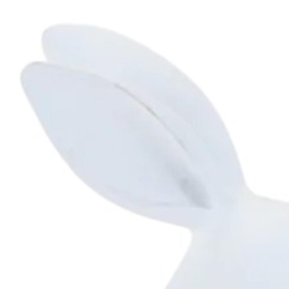Set of Two White Polyresin Rabbit Figurines