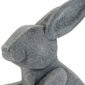 Set of Two Gray Polyresin Rabbit Figurine
