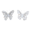 Set of Two White And Beige Polyresin Butterfly Tabletop Sculptures