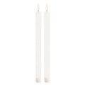Set of Two White Unscented Flameless Candle Taper Candles
