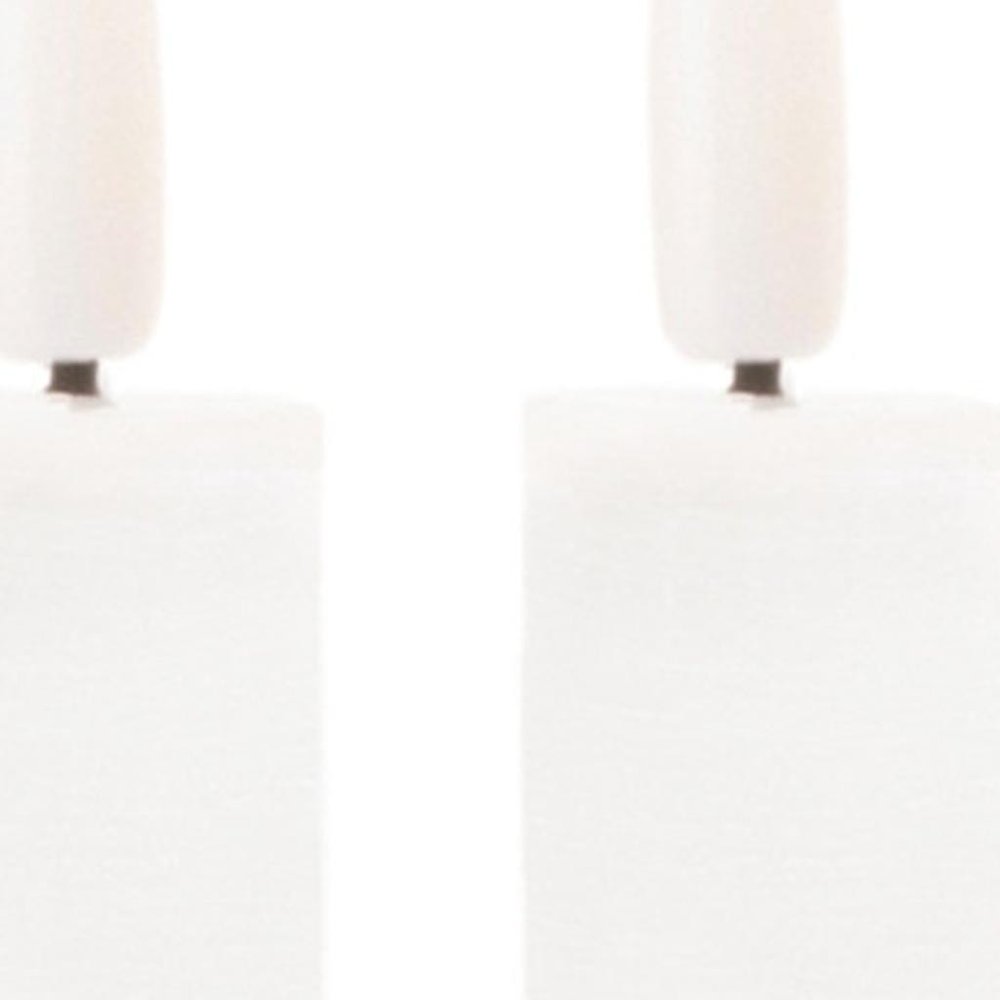 Set of Two White Unscented Flameless Candle Taper Candles