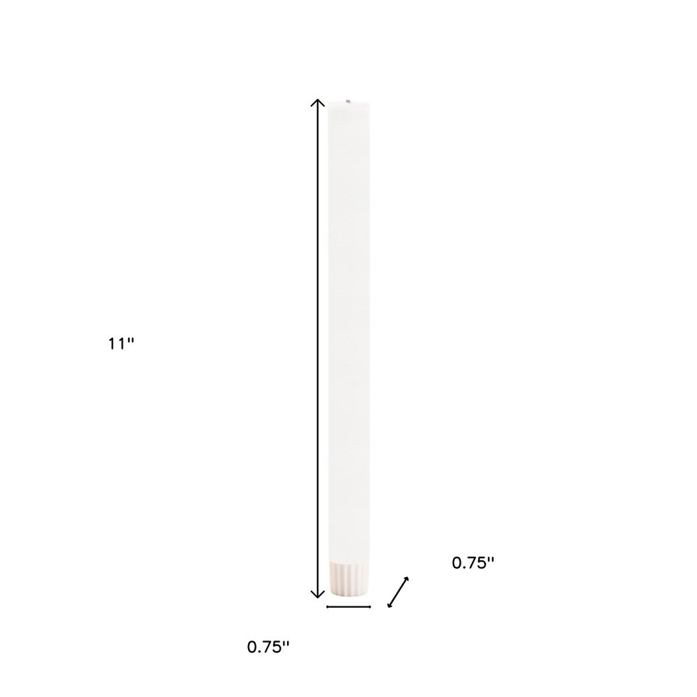 Set of Two White Unscented Flameless Candle Taper Candles