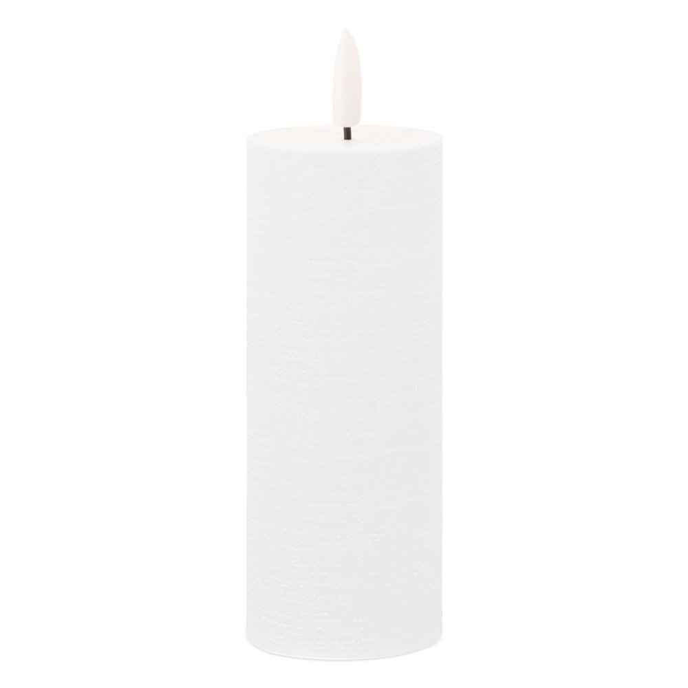 Set of Four White Unscented Candle Flameless Pillar Candles