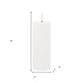 Set of Four White Unscented Candle Flameless Pillar Candles
