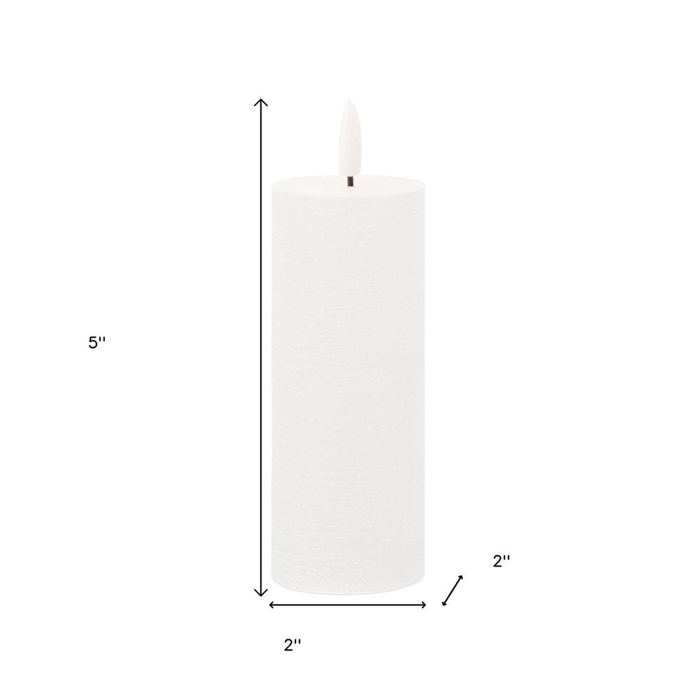 Set of Four White Unscented Candle Flameless Pillar Candles