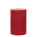 Set of Two Red Unscented Candle Flameless Pillar Candles